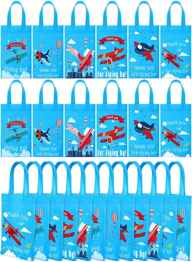 فيرايكل مجموعة فيرايكل من 24 قطعة من أكياس هدايا حفلات الطائرات، أكياس هدايا على شكل طائرات بمقابض، لوازم حفلات أعياد الميلاد، صناديق هدايا، زينة حفلات الطائرات، لوازم زينة حفلات أعياد الميلاد (قاعدة زرقاء) - Image 1