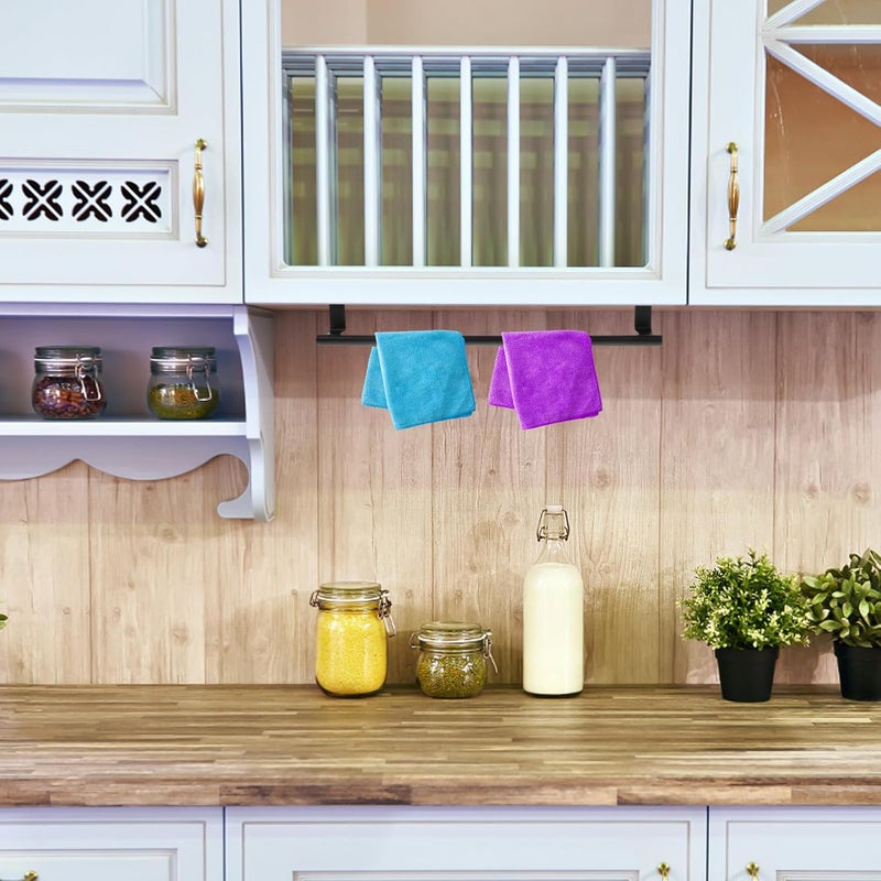 The Door Towel Rack Large Black Stainless Steel Cabinet Towel Holder Bathroom Kitchen Closet Storage Bar - Image 5