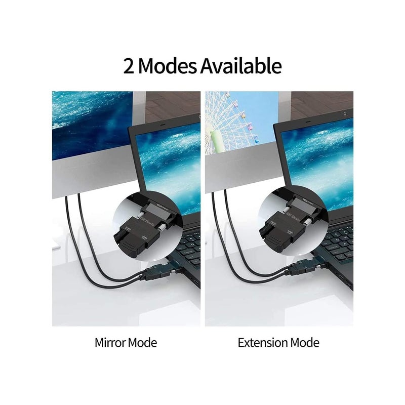 GR Deals GR Deals HDMI to VGA Adapter Converter with 3.5mm Stereo Audio, Active Female HDMI to VGA Male 1080p Video Dongle Adaptor for Laptop PC PS/3 X/-Box STB Blu-ray DVD TV Stick. Black. (Pack of 5) - Image 4