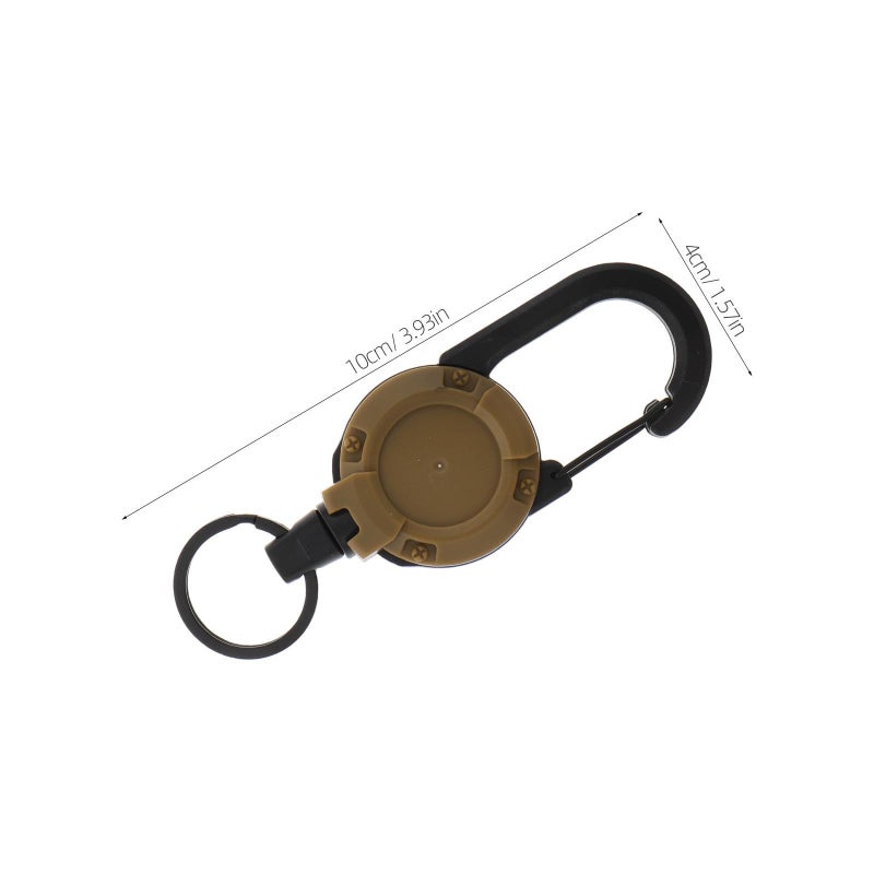 Heavy Duty Retractable Carabiner Badge Clip Steel Wire Rope Buckles For Outdoor Travel Keychain - Image 3