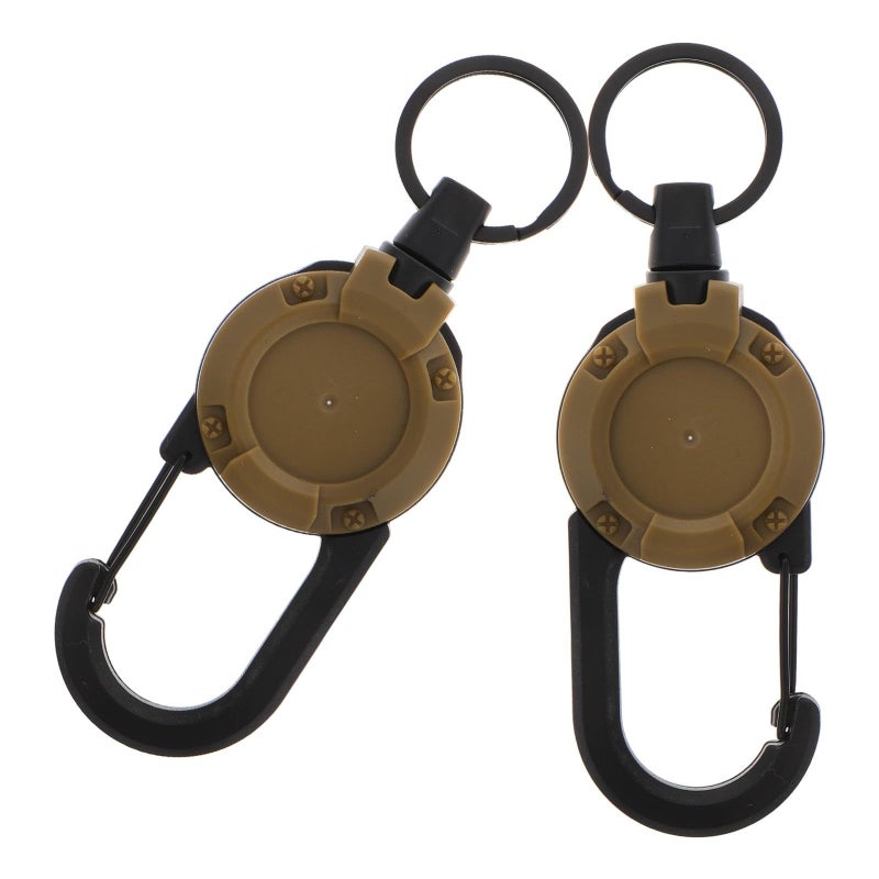 Heavy Duty Retractable Carabiner Badge Clip Steel Wire Rope Buckles For Outdoor Travel Keychain - Image 2