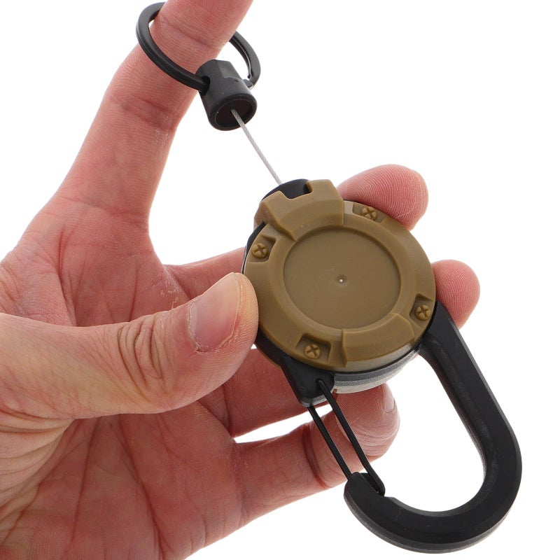Heavy Duty Retractable Carabiner Badge Clip Steel Wire Rope Buckles For Outdoor Travel Keychain - Image 5
