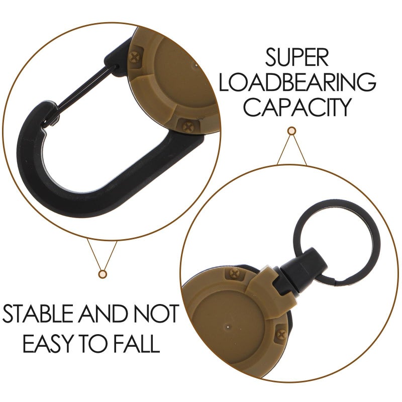 Heavy Duty Retractable Carabiner Badge Clip Steel Wire Rope Buckles For Outdoor Travel Keychain - Image 4