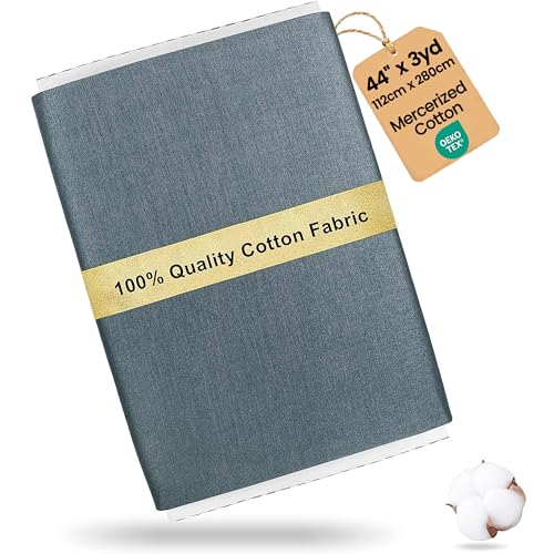 Craftido-19 Options-100% Cotton Fabric by The Yard in Solid Color 44”Wide by 3yd (9 ft) -Medium Weight 5.2 oz-Soft Cotton for Quilting, Sewing, Crafts, Binding, Backing and Lining - Grey - Image 1