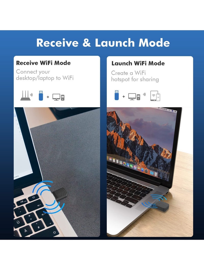 SYOSI - محول واي فاي لاسلكي USB3.0 بسرعة 1300 ميجابت في الثانية 802.11ac ثنائي النطاق 5 جيجاهرتز و2.4 جيجاهرتز USB واي فاي دونجل لأجهزة الكمبيوتر المكتبية وأجهزة الكمبيوتر المحمولة بسرعة نقل عالية بدون برنامج تشغيل MU-MIMO لنظام التشغيل Windows 11 10 7 8 8.1 XP Mac OS - Image 1