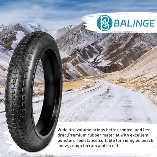 BALINGE 20x3.0 Electric Bike Tire 20 x 3 eBike Tires Fat E-Bike Tires 20 x 3 Bike Tires Heavy Duty High-Performance Wear-Resistant E-Bike Mountain Snow 20x3 Bicycle Tires，2 Tires，Black - Image 4