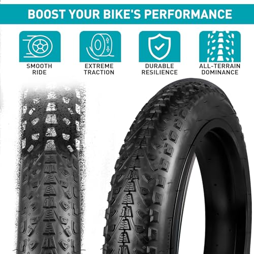 BALINGE 20x3.0 Electric Bike Tire 20 x 3 eBike Tires Fat E-Bike Tires 20 x 3 Bike Tires Heavy Duty High-Performance Wear-Resistant E-Bike Mountain Snow 20x3 Bicycle Tires，2 Tires，Black - Image 2