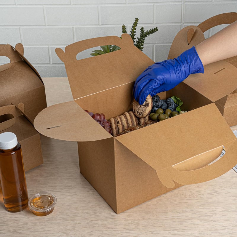 Restaurantware Bio Tek 10 x 7 x 8 Inch Gable Boxes For Party Favors 25 Attractive Gift Boxes  With BuiltIn Handle Greaseproof Kraft Paper Gable Boxes For Birthday Parties And Weddings - Image 5