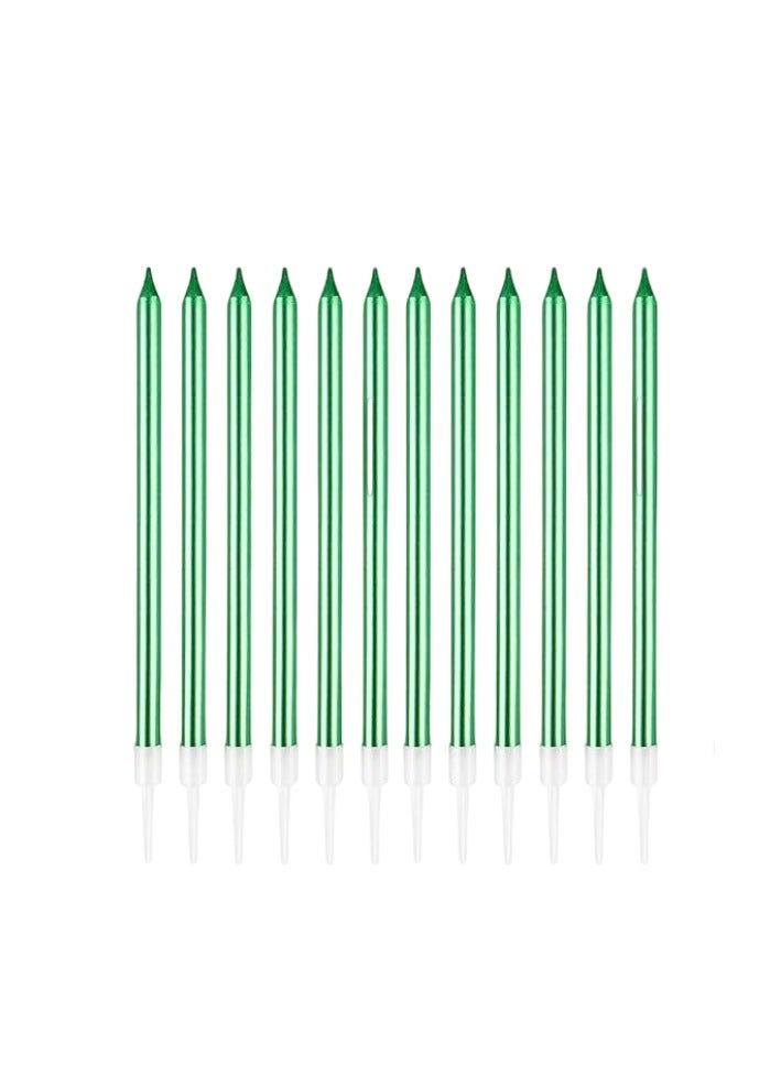 12 مجموعة شموع عيد الميلاد مجموعة شموع عيد الميلاد الكهربائية طقم شموع عيد ميلاد طويلة ورفيعة رقيقة طويلة تحترق ببطء لأعياد الميلاد، الزفاف، زينة حفلات الحظ - Image 1