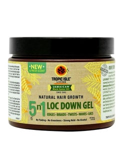 Tropic Isle Living 5N1 Loc Down Gel 12Oz For Edges Braids Locs Twists Waves Lasting Hold Shine & Protected Hair Growth Reduces Itchy Scalp With Jamaican Black Castor Oil  - Image 1