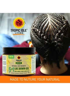 Tropic Isle Living 5N1 Loc Down Gel 12Oz For Edges Braids Locs Twists Waves Lasting Hold Shine & Protected Hair Growth Reduces Itchy Scalp With Jamaican Black Castor Oil  - Image 2