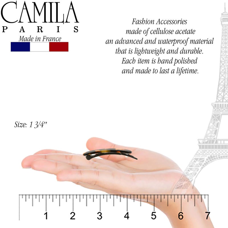 Camila Paris CP2240/2 French Hair Barrettes Clips for Women, Handmade, Girls Side Slide-in Barrette Clip, Hair Accessories for Women. Strong Hold No Slip Grip Fashion Durable Styling, Made in France - Image 4