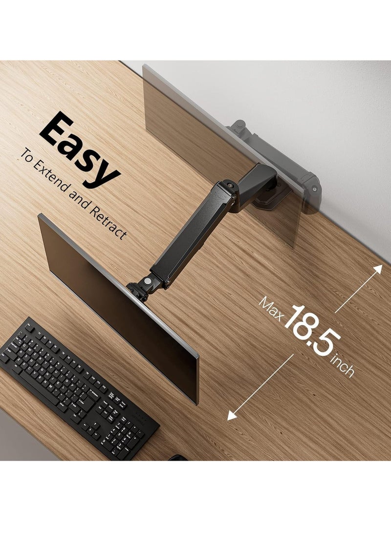 TIGER "Single Monitor Mount with Gas Spring Arm, Fully Adjustable Full Motion VESA Bracket for 17-27 Inch Monitors, Supports up to 14.3 lbs"  - Image 4