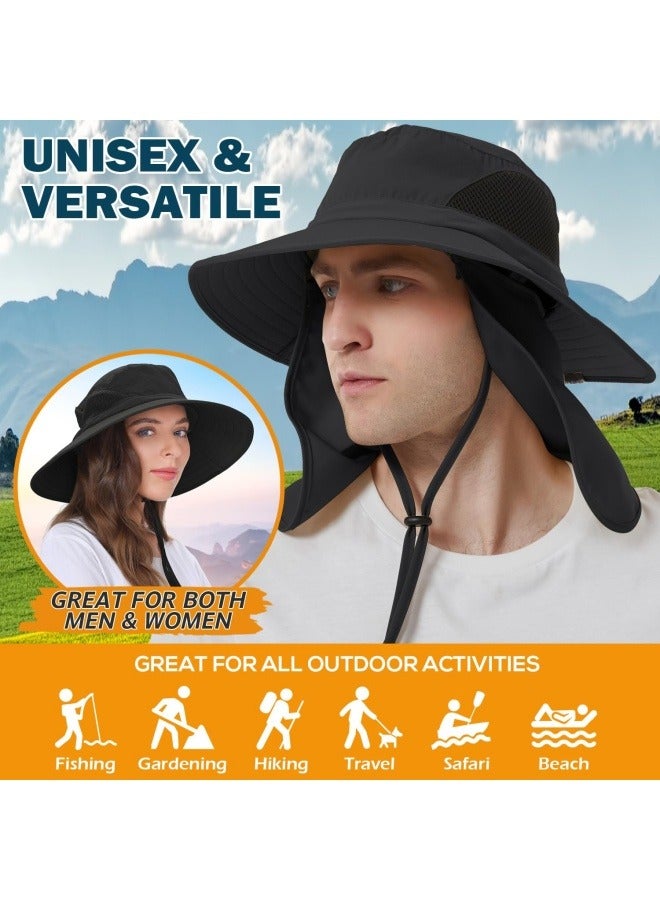 NIBEMINENT Wide Brim Sun Hat, UPF 50+ UV Protection Waterproof Packable Bucket Hat for Men & Women, Fishing Hiking Beach Garden  - Image 2