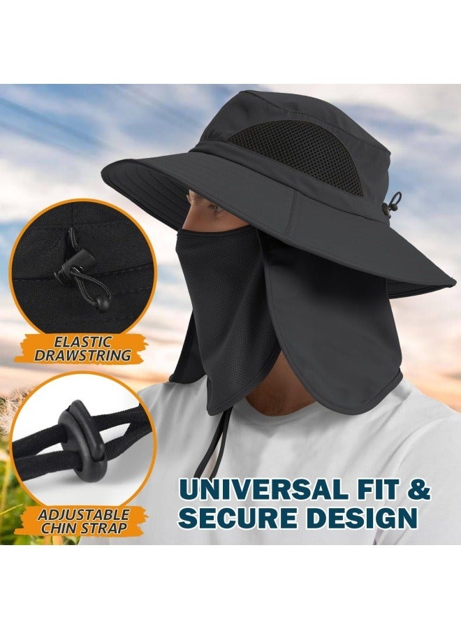 NIBEMINENT Wide Brim Sun Hat, UPF 50+ UV Protection Waterproof Packable Bucket Hat for Men & Women, Fishing Hiking Beach Garden  - Image 4