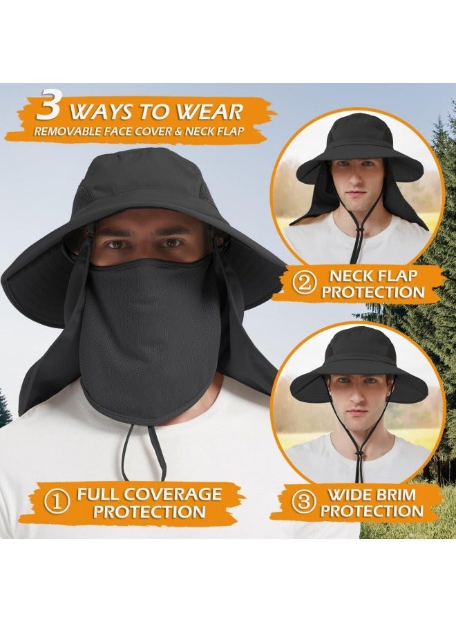 NIBEMINENT Wide Brim Sun Hat, UPF 50+ UV Protection Waterproof Packable Bucket Hat for Men & Women, Fishing Hiking Beach Garden  - Image 3