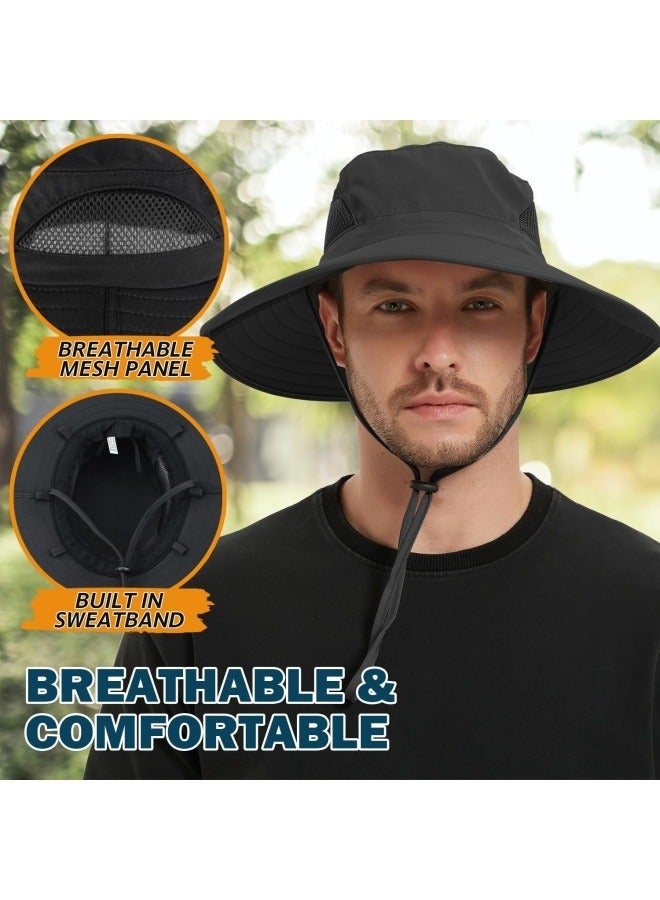 NIBEMINENT Wide Brim Sun Hat, UPF 50+ UV Protection Waterproof Packable Bucket Hat for Men & Women, Fishing Hiking Beach Garden  - Image 5