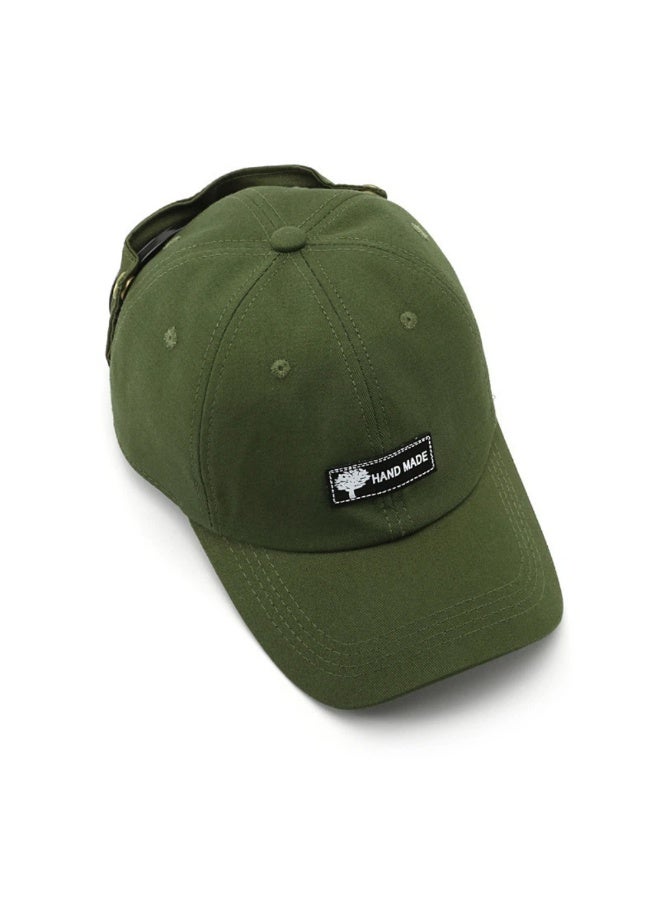 Military Green Aviator Cap with Integrated Rear Goggles – Reversible Wear for Functional Use - Image 3