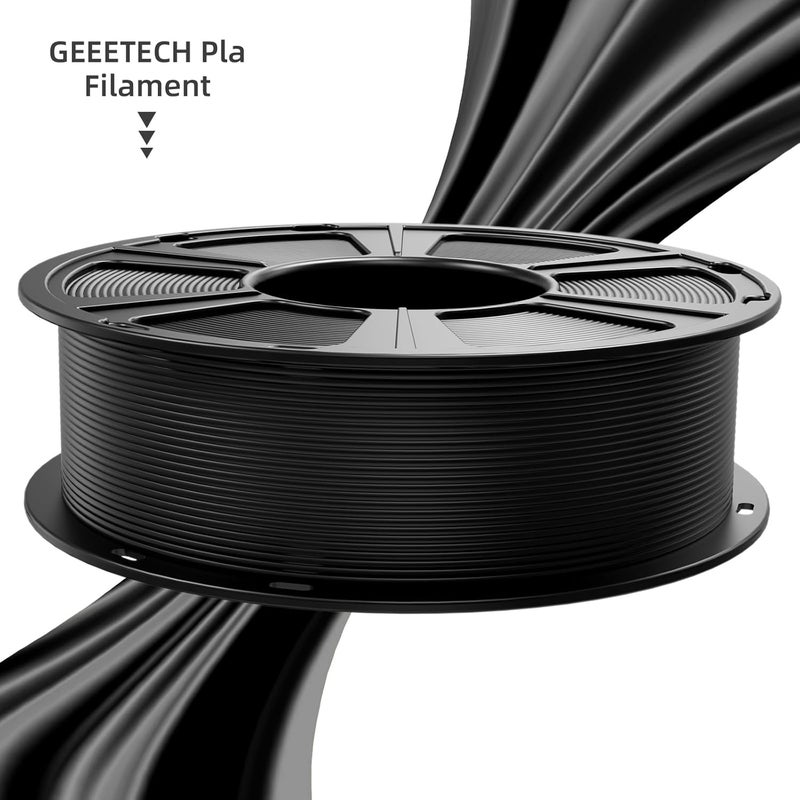 Geeetech Black PLA Filament 1.75mm, 3D Printer Filament Dimensional Accuracy +/- 0.02mm, 1kg Spool(2.2lbs) 3D Printing Filament Fits Most FDM 3D Printers - Image 2