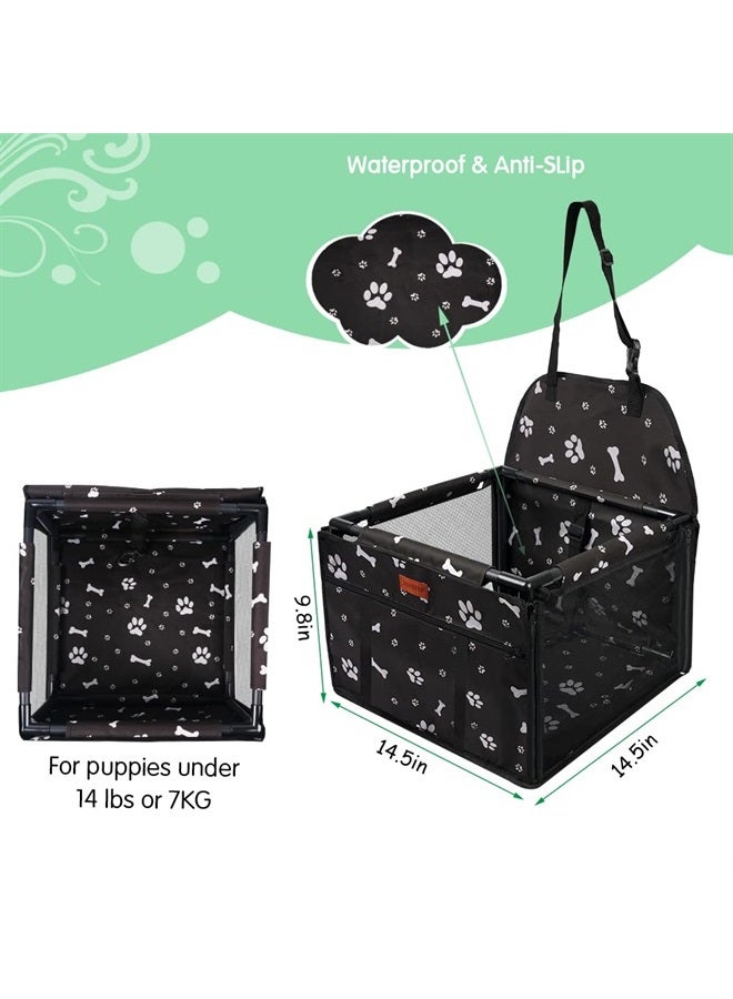 SWIHELP مقعد سيارة للكلاب، مقعد معزز محمول للكلاب الصغيرة مع حزام أمان قابل للتثبيت وإطار مستقر، مضاد للانهيار، مثالي للحيوانات الأليفة الصغيرة - Image 5