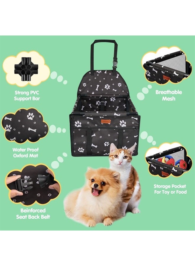 SWIHELP مقعد سيارة للكلاب، مقعد معزز محمول للكلاب الصغيرة مع حزام أمان قابل للتثبيت وإطار مستقر، مضاد للانهيار، مثالي للحيوانات الأليفة الصغيرة - Image 4