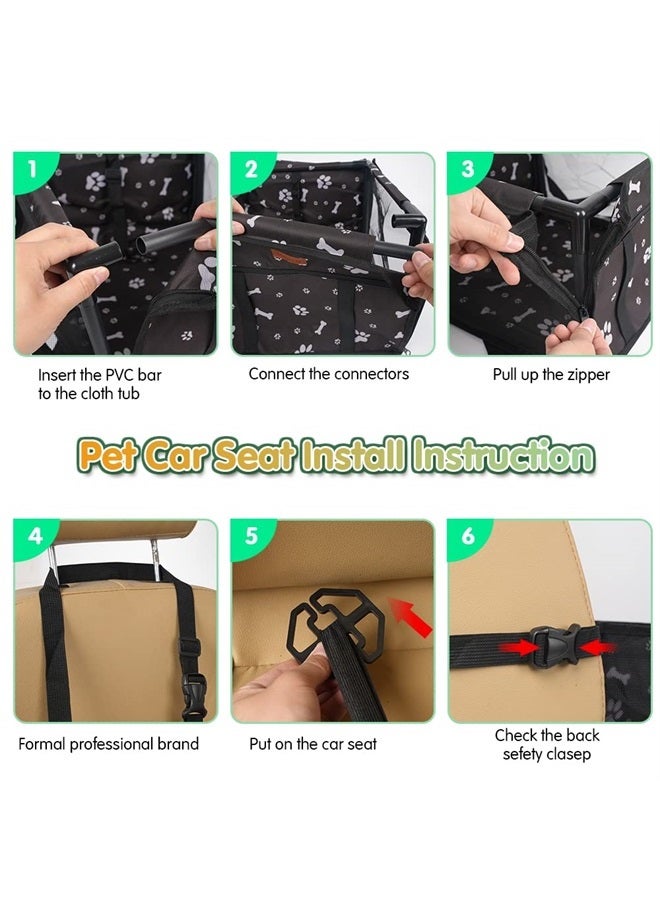 SWIHELP مقعد سيارة للكلاب، مقعد معزز محمول للكلاب الصغيرة مع حزام أمان قابل للتثبيت وإطار مستقر، مضاد للانهيار، مثالي للحيوانات الأليفة الصغيرة - Image 3