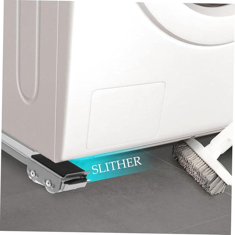 2 قطعة من منزلقات الأجهزة القابلة للتمديد مع عجلات ثقيلة قابلة للقفل للغسالة والثلاجة - Image 4