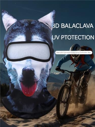 EUDOLAH 3D Cat Ski Balaclava Sheisty Face Mask with Ears Cute Animal Ski Mask for Music Festivals Raves Party Outdoor Activities Dog - Image 4