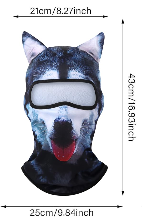 EUDOLAH 3D Cat Ski Balaclava Sheisty Face Mask with Ears Cute Animal Ski Mask for Music Festivals Raves Party Outdoor Activities Dog - Image 3