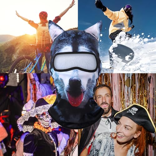 EUDOLAH 3D Cat Ski Balaclava Sheisty Face Mask with Ears Cute Animal Ski Mask for Music Festivals Raves Party Outdoor Activities Dog - Image 5