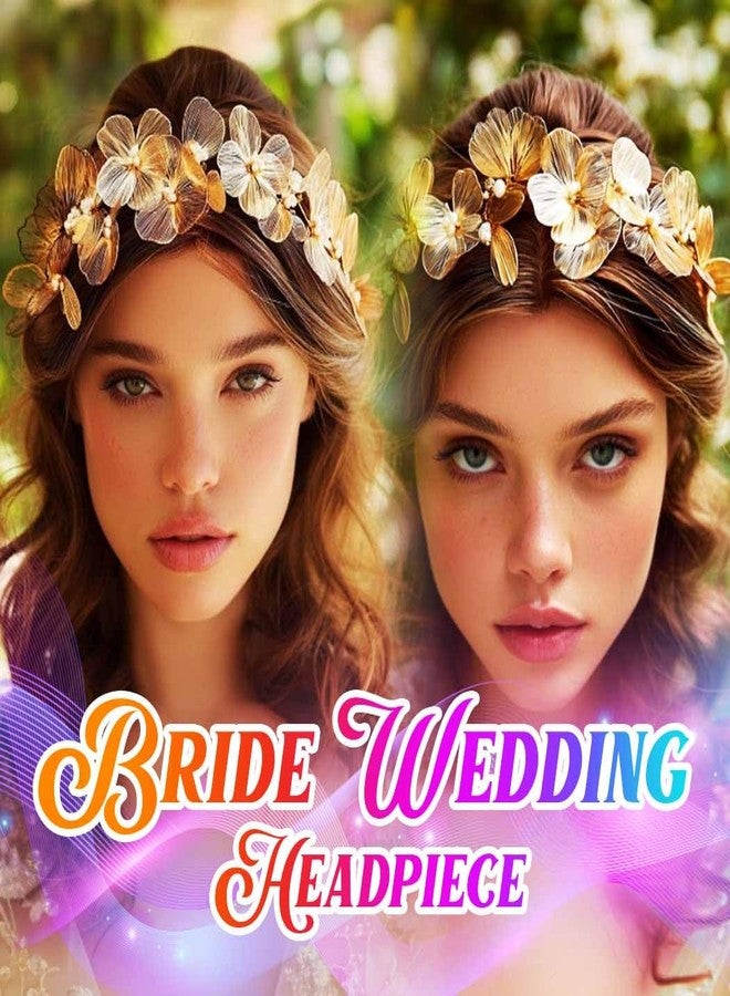 Unicra Flower Hair Vine Gold Bridal Wedding Hair Piece Pearl Headband Hair Accessories for Women and Bride - Image 4