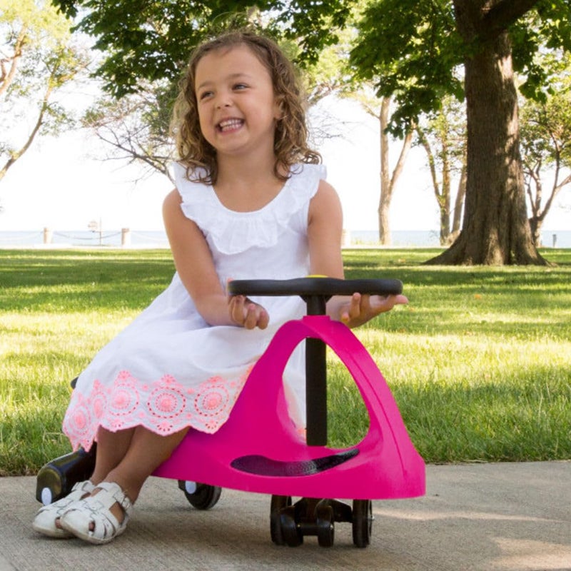Lil' Rider سيارة ويجل للركوب بدون بطاريات أو تروس أو دواسات - لفة، دوران، انطلق - ألعاب خارجية للأطفال من 3 سنوات وما فوق من ليلي رايدر باللون الوردي الساخن والأسود - Image 3