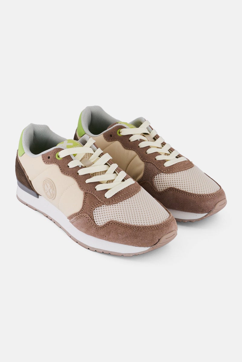 Xti Women Lace Up Casual Shoe, Beige/Brown  - Image 1