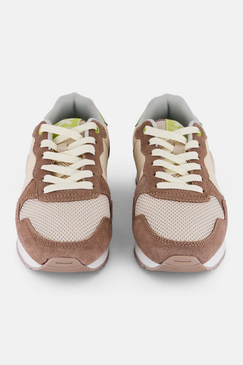 Xti Women Lace Up Casual Shoe, Beige/Brown  - Image 4