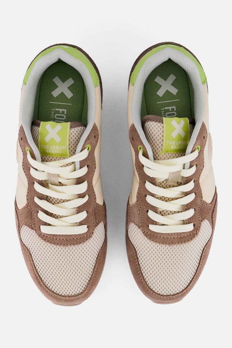 Xti Women Lace Up Casual Shoe, Beige/Brown  - Image 3