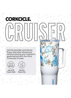 CORKCICLE X Disney Princess Belle Cruiser Insulated Tumbler With Handle & Straw - 40 Oz Reusable Water Bottle Keeps Beverages Cold For 20 Hrs, Hot For 9 Hrs - Cupholder Friendly, Spill Proof Tumbler  - Image 2