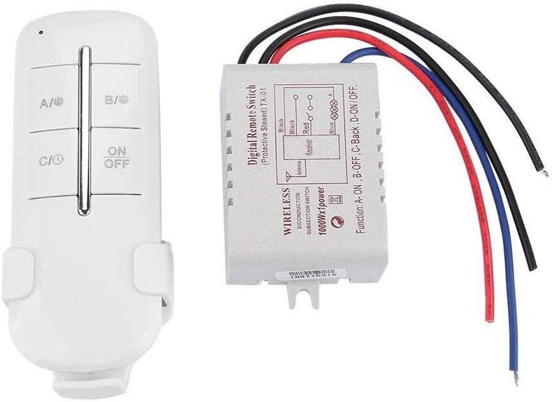 طرق تركيب بسيطة مفتاح تحكم عن بعد لاسلكي Walfront MR701 مخرج حائط لاسلكي مفتاح إضاءة رقمي تشغيل/إيقاف AC180-240V 1000W للمصابيح (MR701 1 * 1000W) تصميم مطابق لسعودية جودة عالمية اقتصادية فرد وعام - Image 1