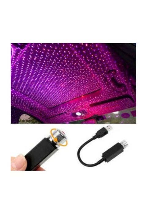Portable USB Star Projector Light with Adjustable Lighting Mode Night Light Decor for Bedroom Party and Car Roof Plug and Play Red