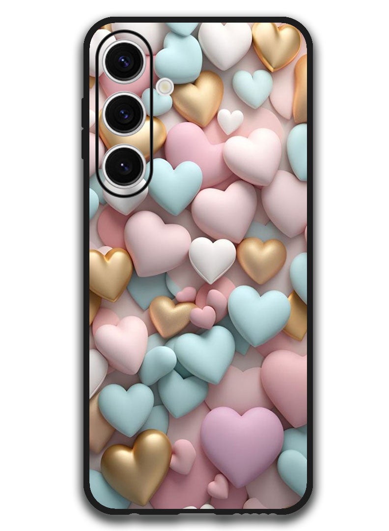 Theodor Protective Case Anti Scratch Shock Proof Bumper Cover For Samsung Galaxy S24 FE Colourful Hearts - Image 1
