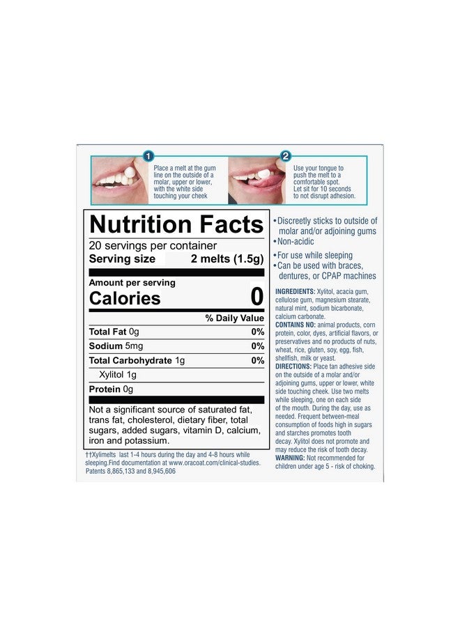 أوراكوت حلوى Xylimelts بنكهة النعناع المعتدل، علبة تحتوي على 80 قطعة - Image 2
