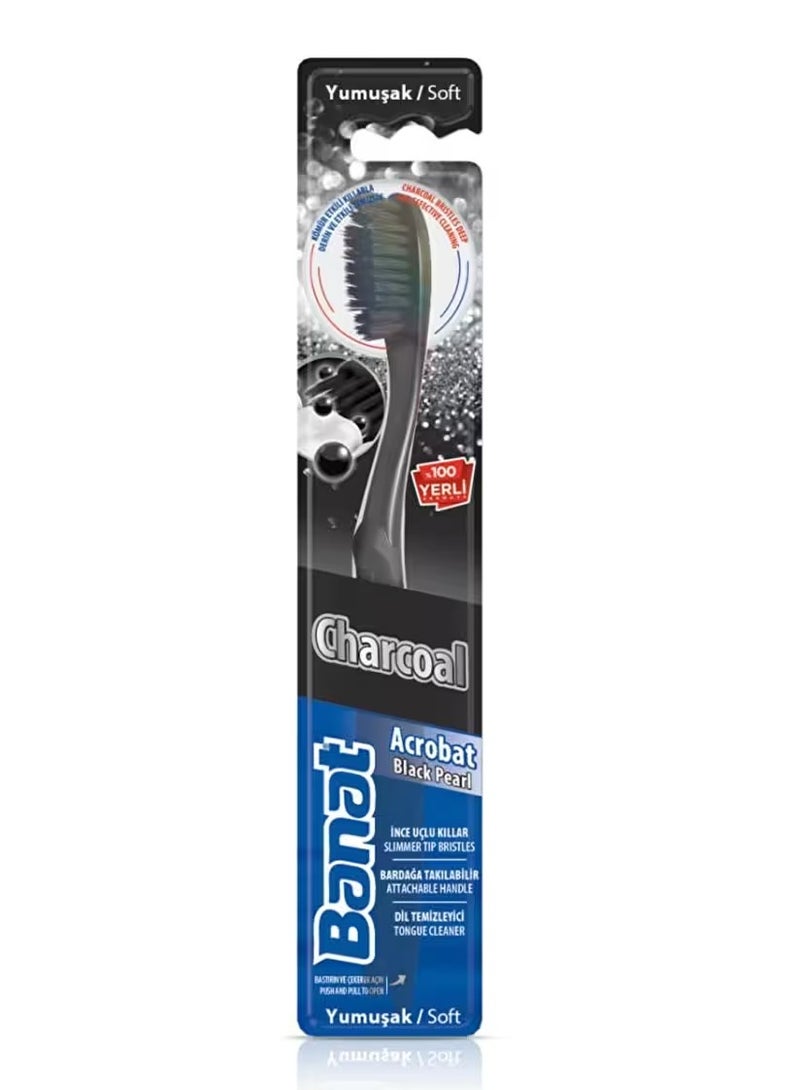 بنات فرشاة أسنان سوداء ناعمة