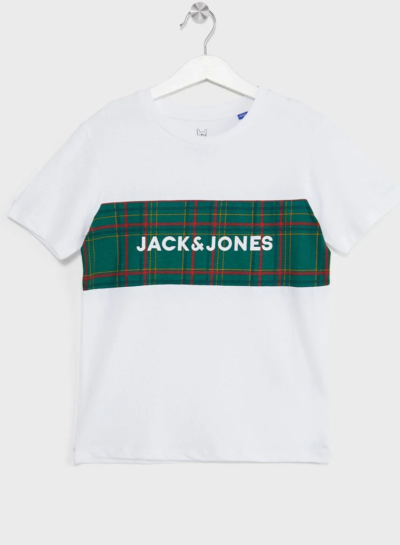 Jack & Jones Junior Youth Checkd T-Shirt & Sweatpants Set