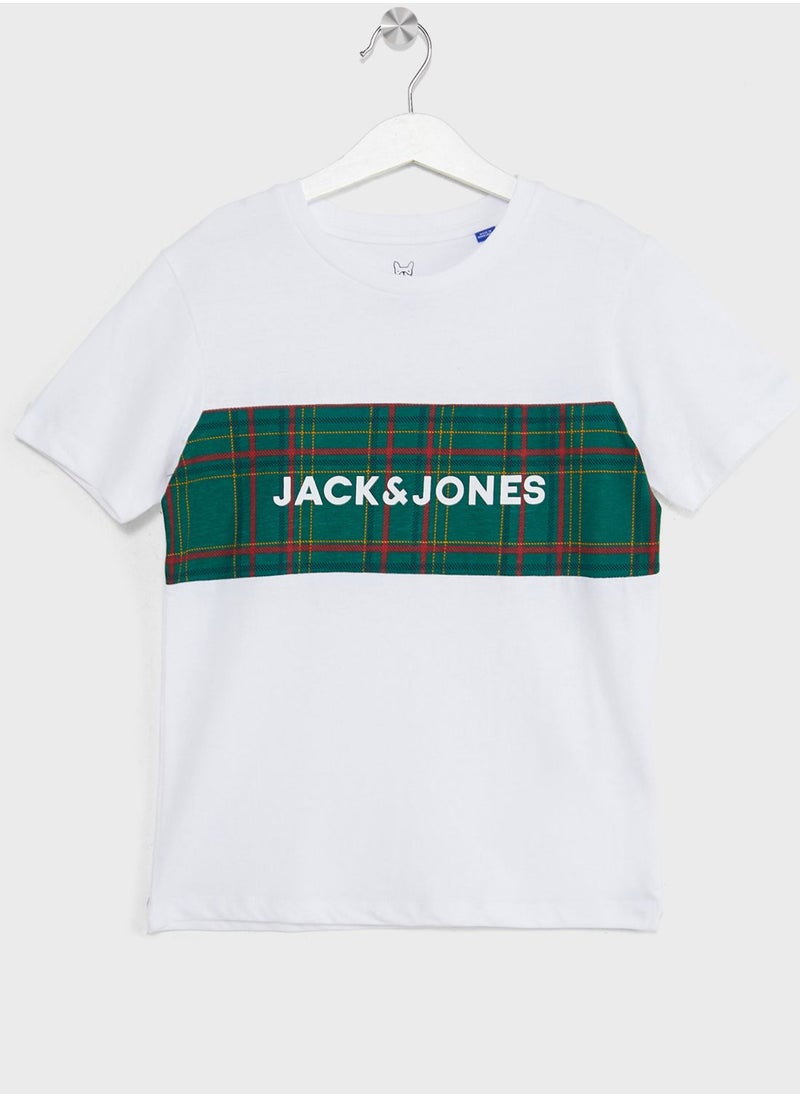 Jack & Jones Junior - Youth Checkd T-Shirt & Sweatpants Set - Image 1