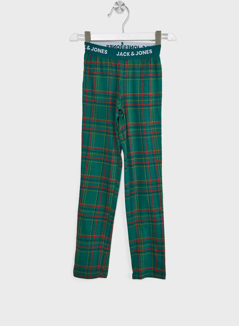Jack & Jones Junior Youth Checkd T-Shirt & Sweatpants Set
