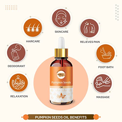 Crysalis Pumpkin Seed (Cucurbita) Oil |100% Pure & Natural Undiluted Essential Oil Organic Standard| Boost Hair Care For Eyelashes, Eyebrows & Hair. |Aromatherapy Oil| 100Ml With Dropper - Image 3