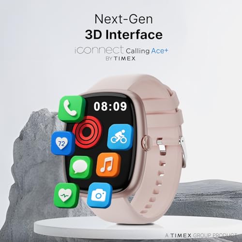 TIMEX iConnect Calling Ace+ 1.83"(4.6 cm) 3D UI Display with Functional Crown and BT Calling Smartwatch for Unisex - TWIXW1501T - Image 2