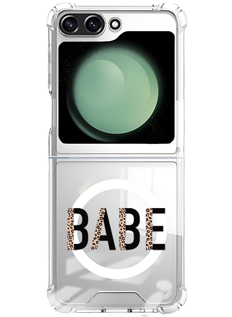 Theodor Magnetic Case for Samsung Galaxy Z Flip 5 Compatible with MagSafe Wireless Charging, Shockproof Phone Bumper Cover Babe - Image 1