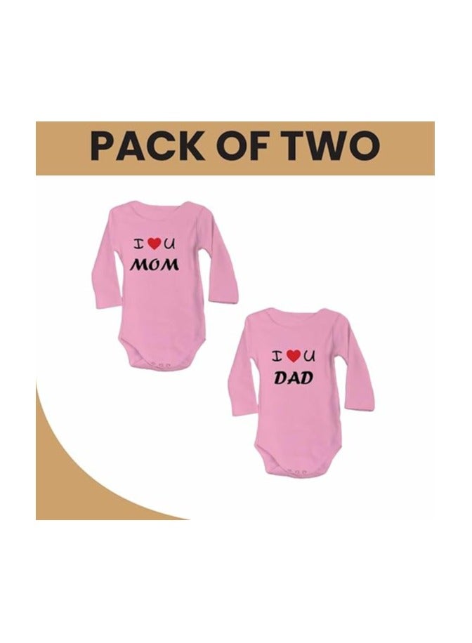 PRINTSHOP4ME Pack Of 2 Baby Romper Mama And Papa Printed-Soft Cotton Long Sleeve Bodysuits For Newborns,Infants And Toddlers-Unisex Baby Onesies For Boys And Girls - Image 2