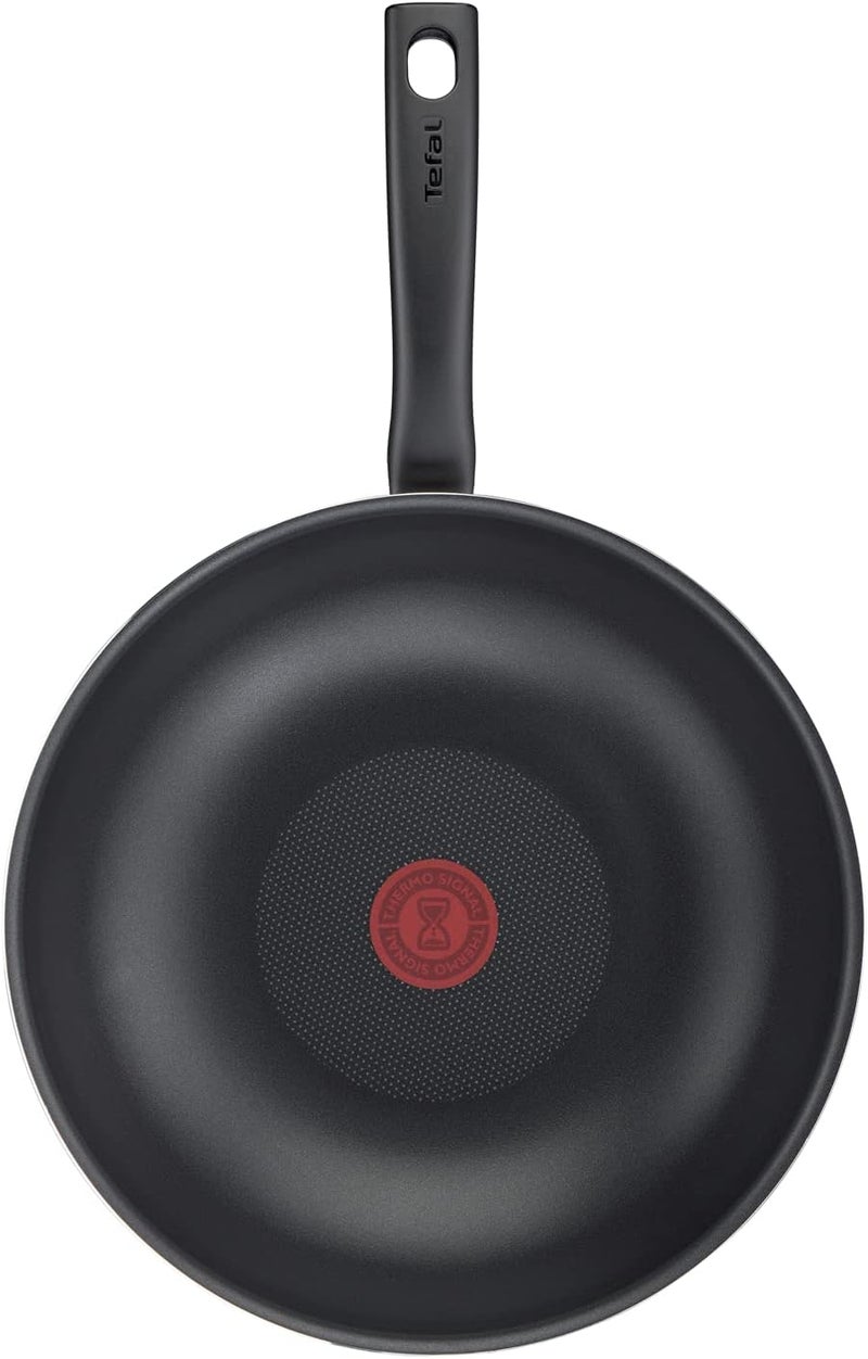 T-fal TEFAL Wok Pan 28 cm | Tempo Flame | Aluminium | 3.6 liters | Non stick coating | Thermo signal heat indicator | Diffusion base | Healthy and safe | Made in France | Red | 2 Years Warranty | C3041983 - Image 2