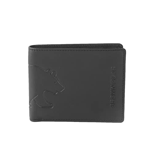 BROWN BEAR Wallet for Man, Stylish Pure Nappa Wallet for Men Leather Original, Certified RFID Protected Slim Purse for Gents with Eight Card Pockets (Black) - Image 1